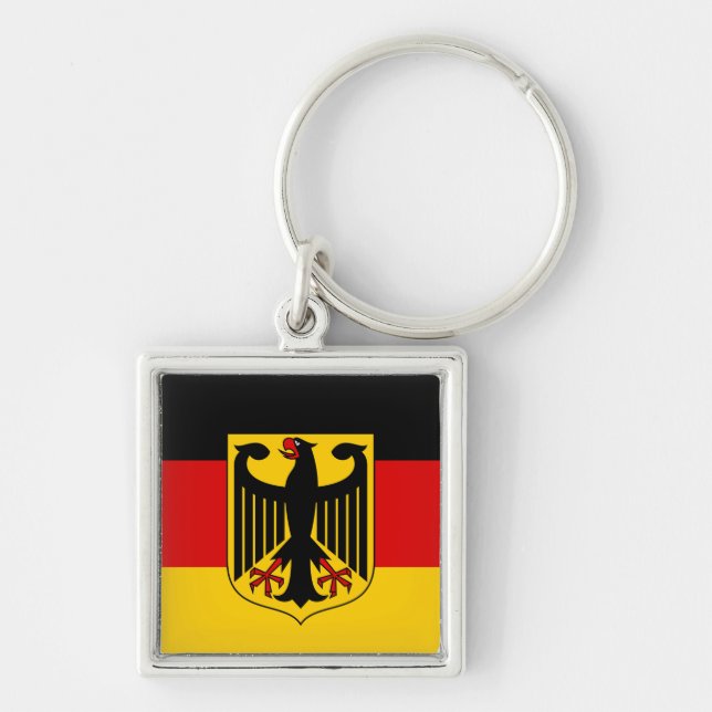 German flag & Coat of Arms, Deutschland/sport fans Key Ring (Front)