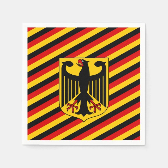 German flag & Coat of Arms, Deutschland/sport fans Napkin (Front)