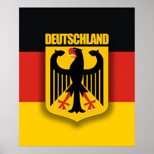 German Flag & Coat of Arms Poster
