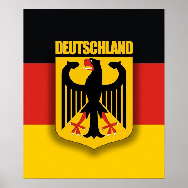 German Flag & Coat of Arms Poster (Front)