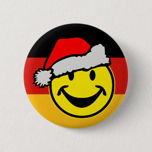 GERMAN FLAG COLORS & santa claus 6 Cm Round Badge