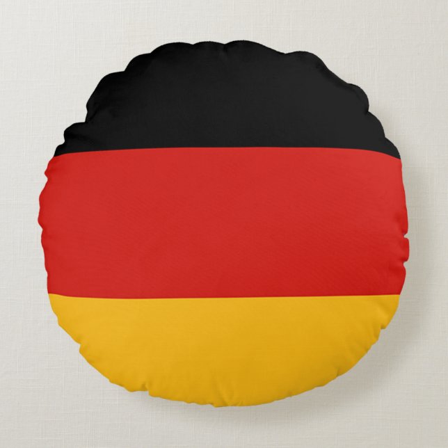 GERMAN FLAG COLORS + your ideas Round Cushion (Front)