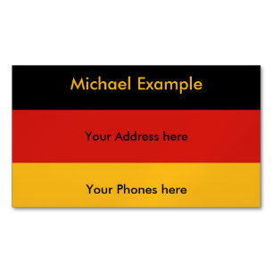 GERMAN FLAG COLORS + your text & ideas Magnetic Business Card