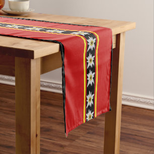 German Flag Coloured Edelweiss Short Table Runner