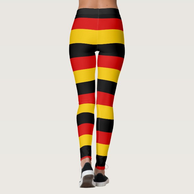 German Flag Colours Black Red Gold Leggings (Back)
