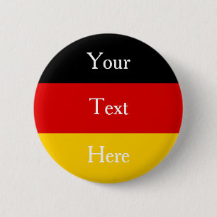 German Flag Colours Black Red Gold Personalised 6 Cm Round Badge