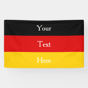 German Flag Colours Black Red Gold Personalised Banner