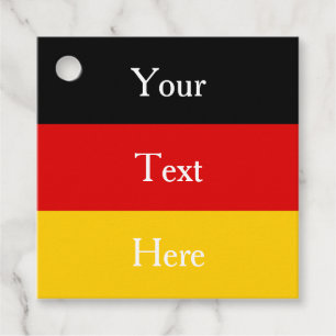German Flag Colours Black Red Gold Personalised Favour Tags