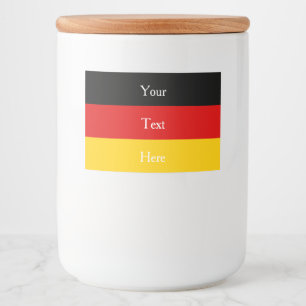German Flag Colours Black Red Gold Personalised Food Label