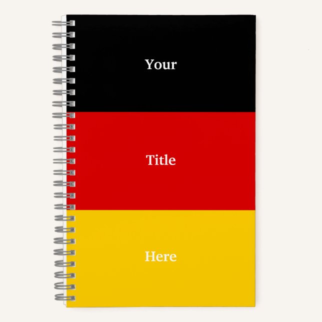 German Flag Colours Black Red Gold  Personalised N Notebook (Front)