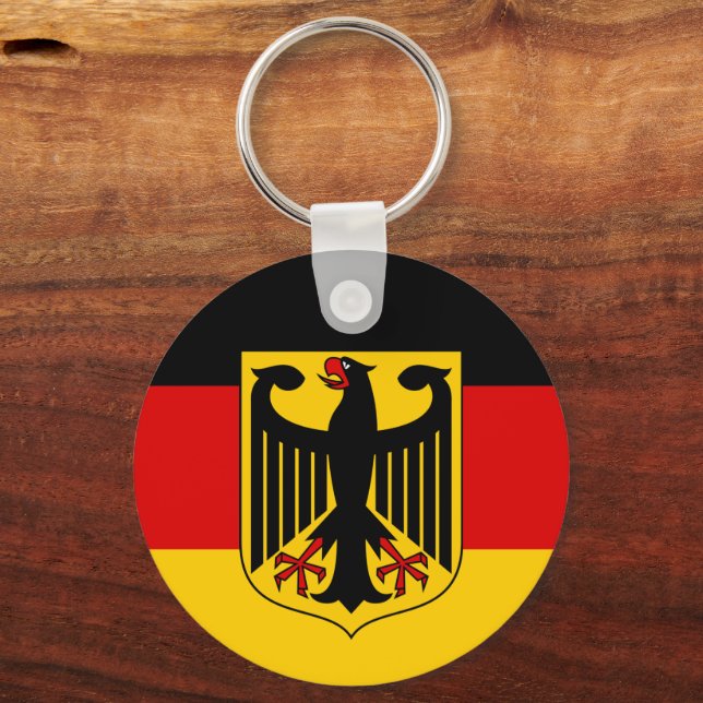 German flag & Eagle Emblem, Germany / sports fan Key Ring (Front)