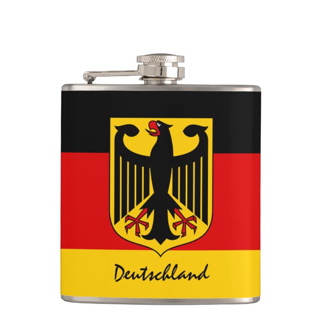 German flag & Eagle, Germany patriots /Deutschland Hip Flask (Front)