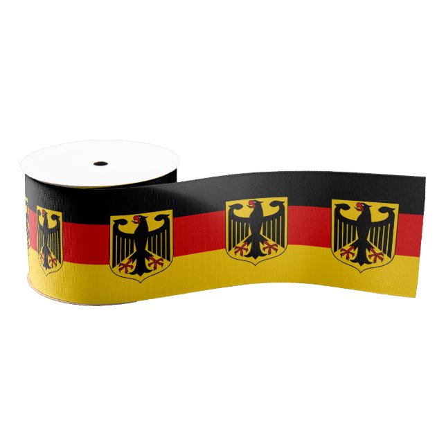 German Flag & Eagle Germany travel, holiday/sports Grosgrain Ribbon (Spool)