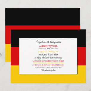 German Flag, Flag of Germany Wedding Invitation