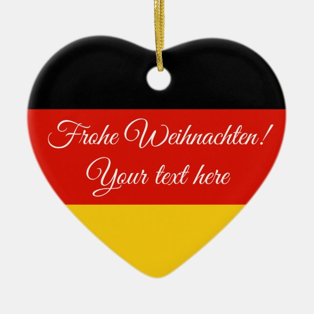 German flag Frohe Weihnachten Christmas ornament (Front)