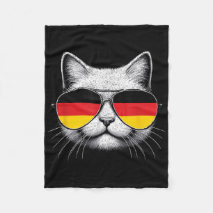 German Flag Funny Cat Germany Heritage Pride Fleece Blanket