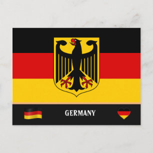 German Flag & German country travel / Germany Postcard