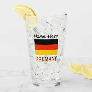 German Flag Germany Black Personalisation Glass