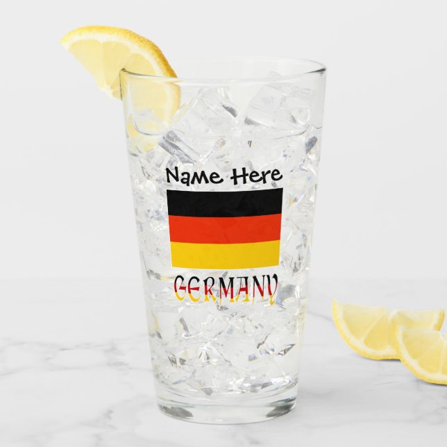 German Flag Germany Black Personalisation Glass (Front Ice)