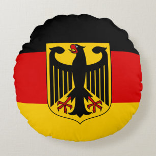 German Flag & Germany travel, holiday /sport fans Round Cushion