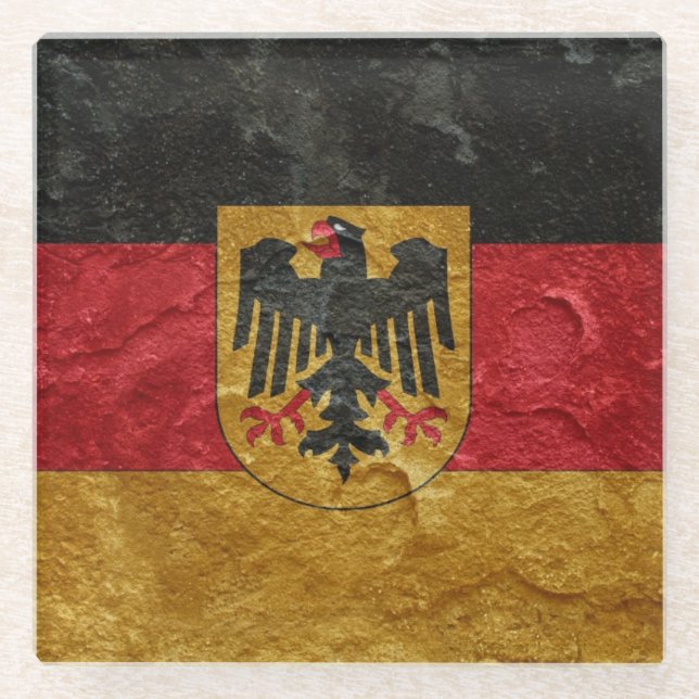 German Flag Glass Coaster (Front)