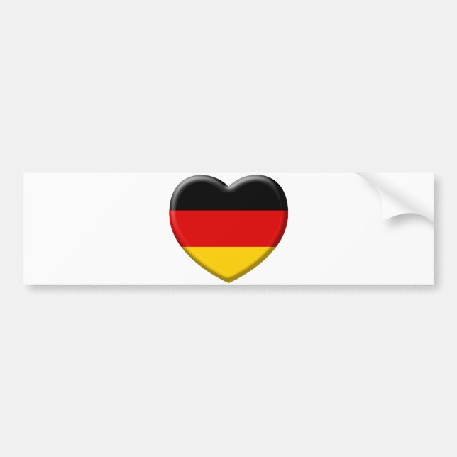 German flag heart I love Germany Bumper Sticker (Front)