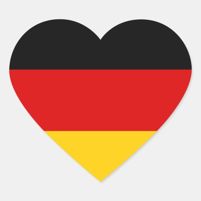 German Flag Heart Sticker (Front)