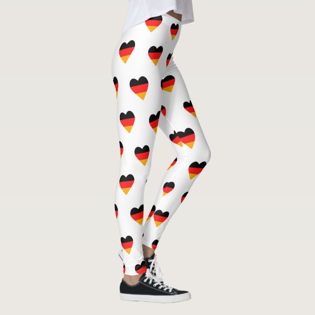 German Flag Hearts Pattern Leggings (Right)