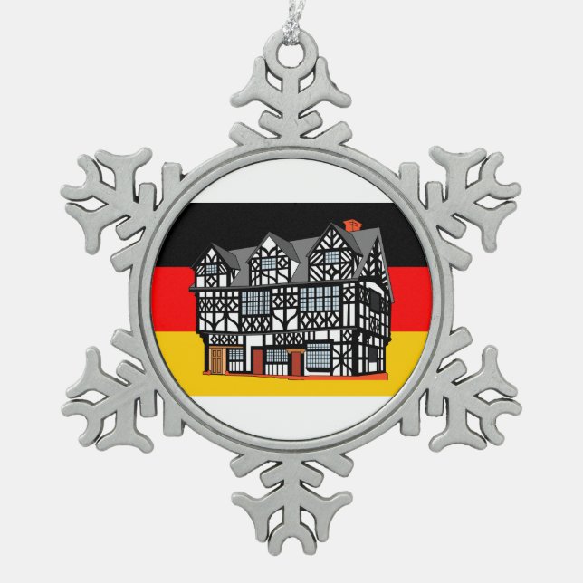 German Flag House Theme Christmas Ornament (Front)