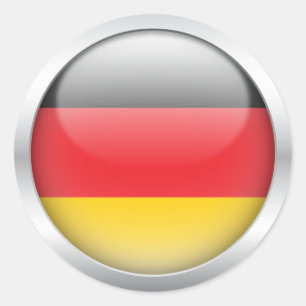 German Flag in Orb Classic Round Sticker