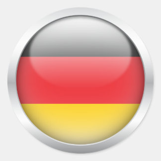 German Flag in Orb Classic Round Sticker