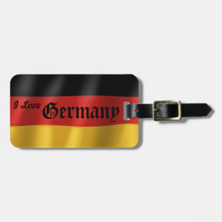 German Flag Luggage Tag w/ leather strap