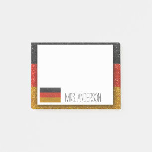 German Flag of Germany Glitter Teacher Classroom Post-it Notes