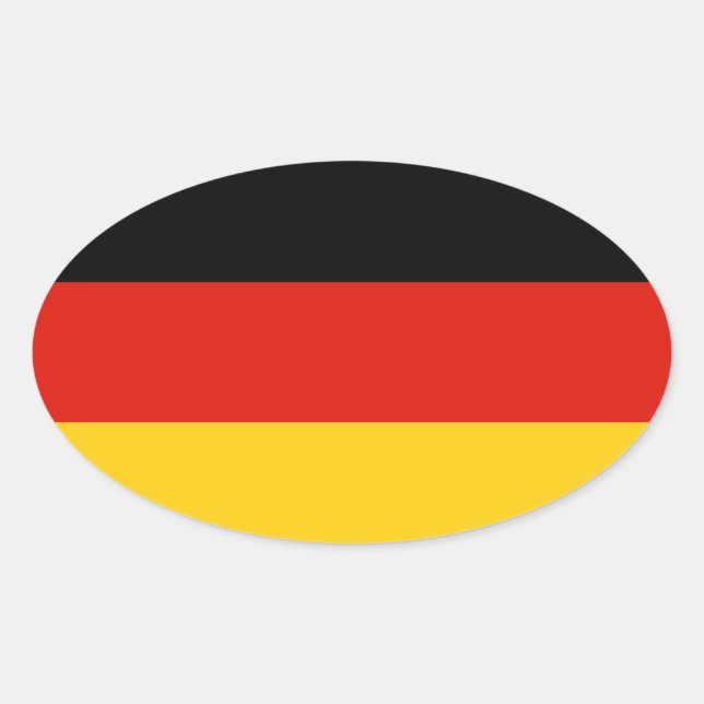 German flag oval sticker | Flag of Germany (Front)