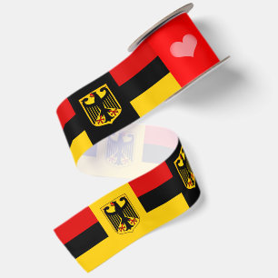 German Flag Ribbon, Eagle, Heart, Germany Satin Ribbon