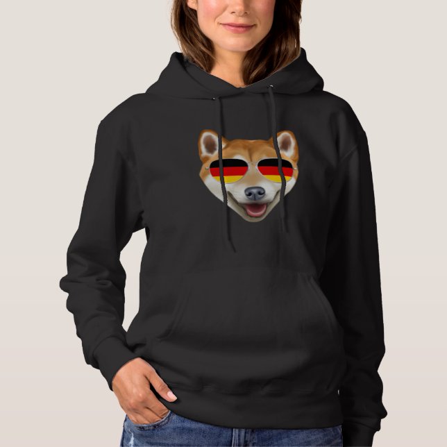 German Flag Shiba Inu Dog Germany Pocket Hoodie (Front)