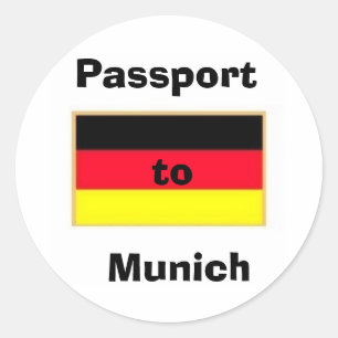 german_flag_stickers, Passport to Munich Classic Round Sticker