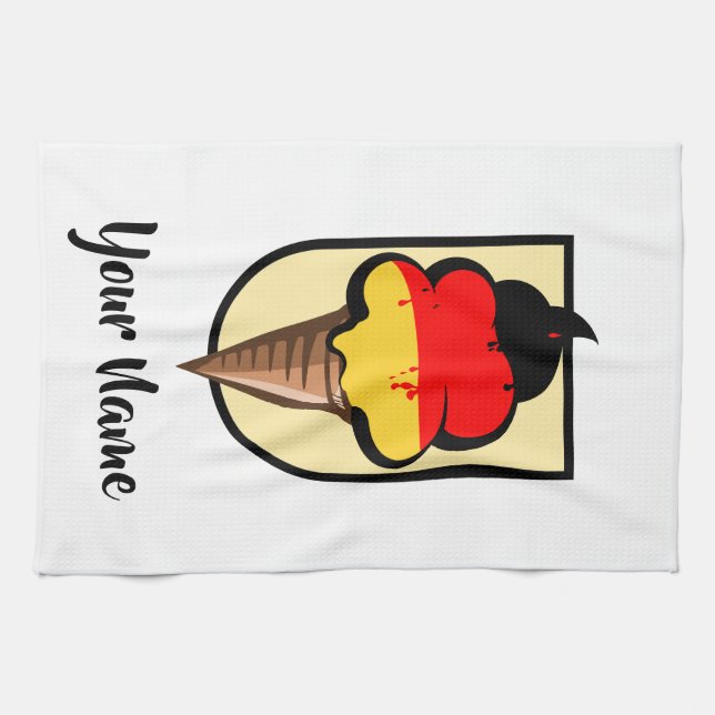 German flag summer ice cream Deutschland Tea Towel (Horizontal)