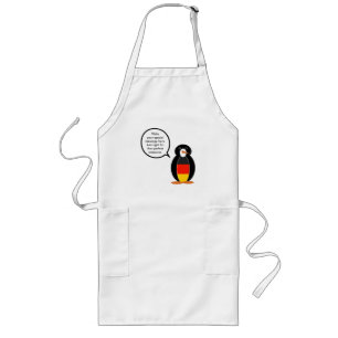 German Flag Talking Penguin Long Apron