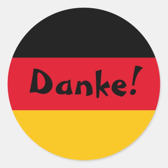 German Flag Thank You Danke Classic Round Sticker Zazzle Co Uk