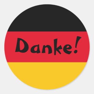 German Flag Thank You Danke Classic Round Sticker