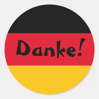 German Flag Thank You Danke Classic Round Sticker