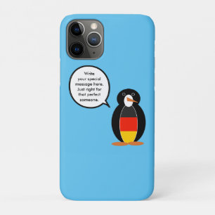 German Flag Wildlife Penguin Personalised Gift iPhone 11 Pro Case