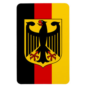 German Flag with Crest Magnet