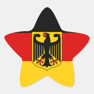 German Flag with Crest Sticker (Star)