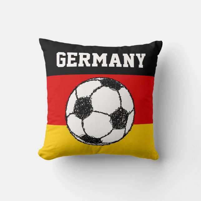 German Flag with Football Cushion (Front)