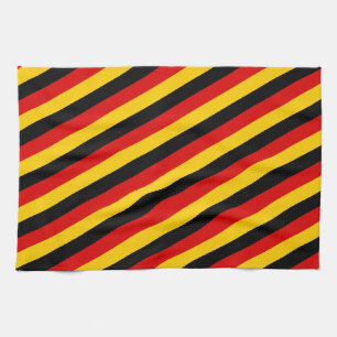 German flag with red hearts Deutschland/sport fans Tea Towel