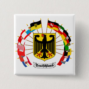German Flags Pinwheel 15 Cm Square Badge