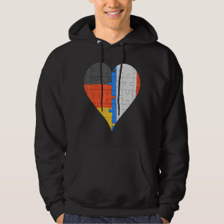 German French Flag Heart Hoodie