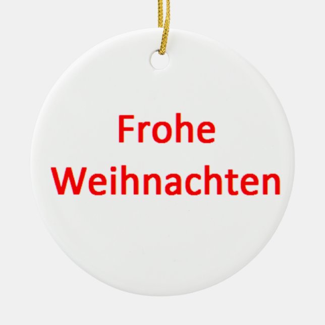 german frohe weihnachten ceramic tree decoration (Front)